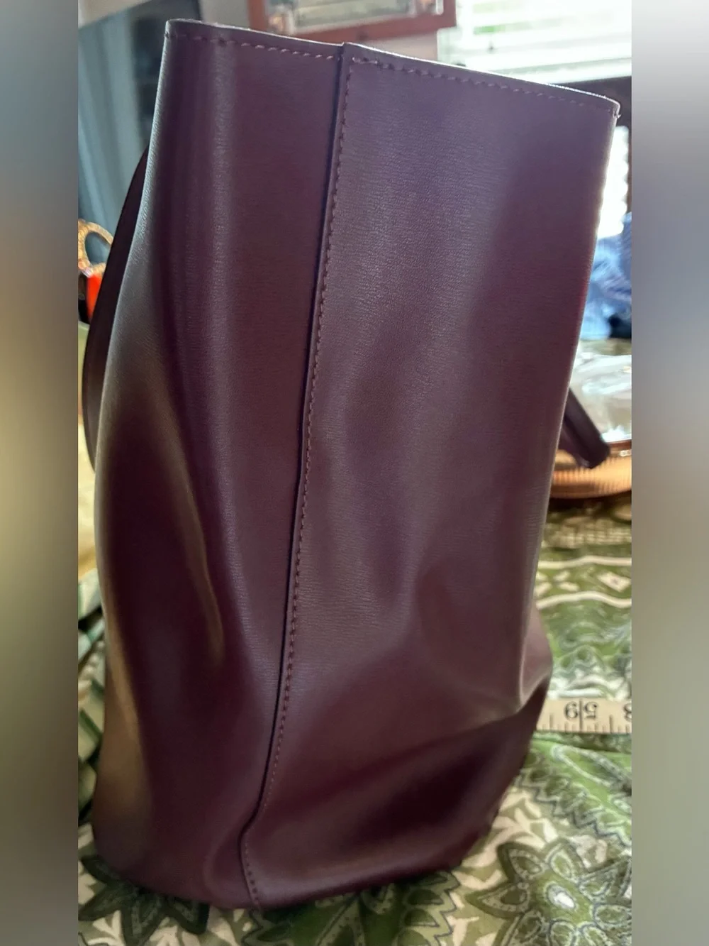 Ferragamo Gancini Tote Plum/Burgandy w/Gold Hardware. New, estate find. Stunning